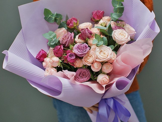 Букет из пионовидных роз "Гармония цветов" Фото